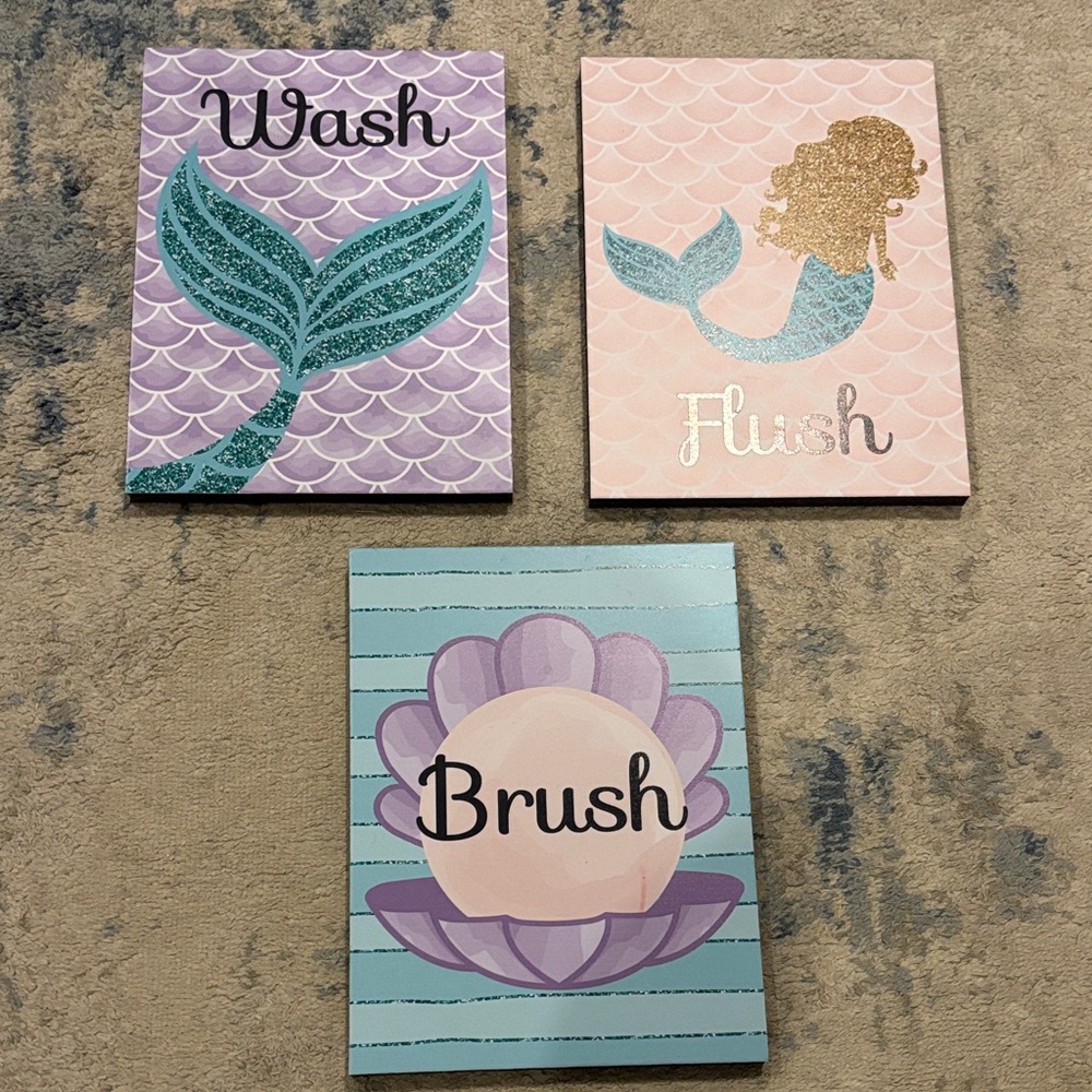 Mermaid-Themed Wall Art Set